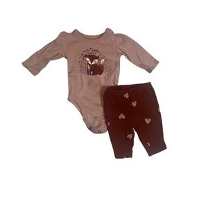 *5/25* Carters newborn matching outfit, long sleeve onesie and pants
